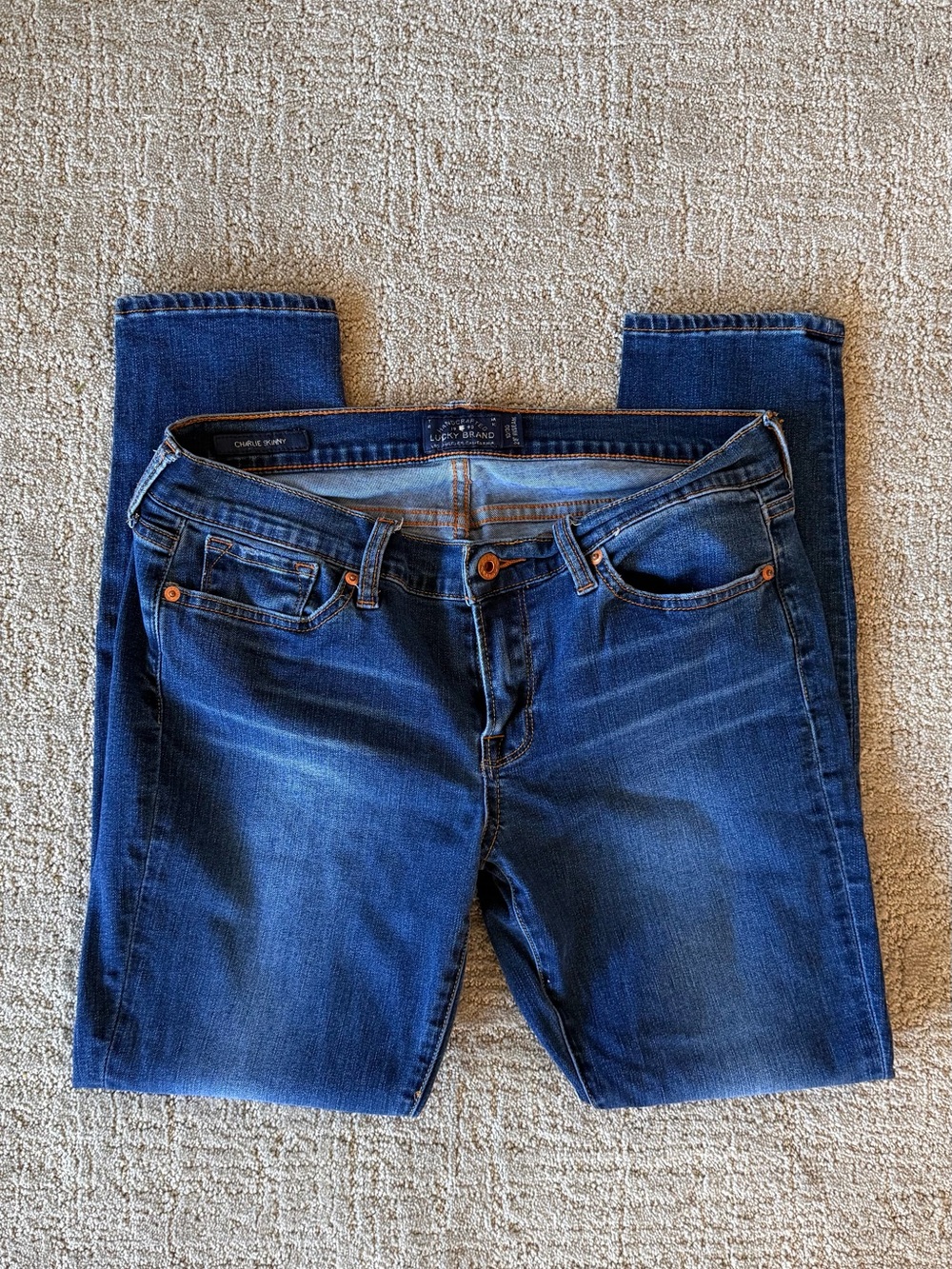 Lucky Brand Charlie Skinny Jeans Size 10/30 Dark Wash Mid Rise Stretch Denim